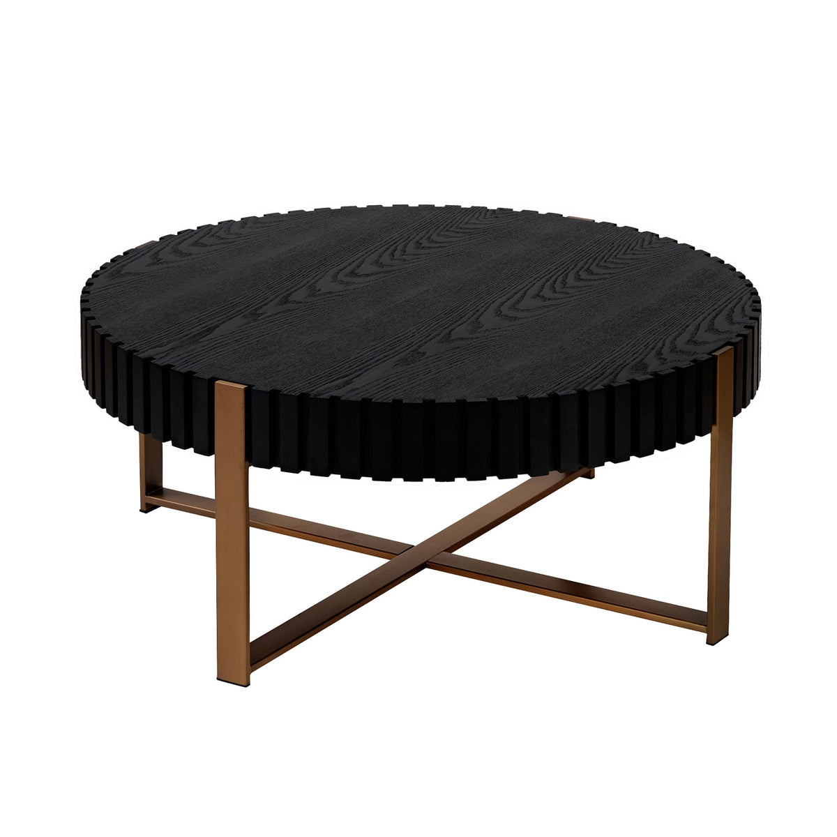 Round Drum Coffee Table 31.5 Inch Modern Living Room