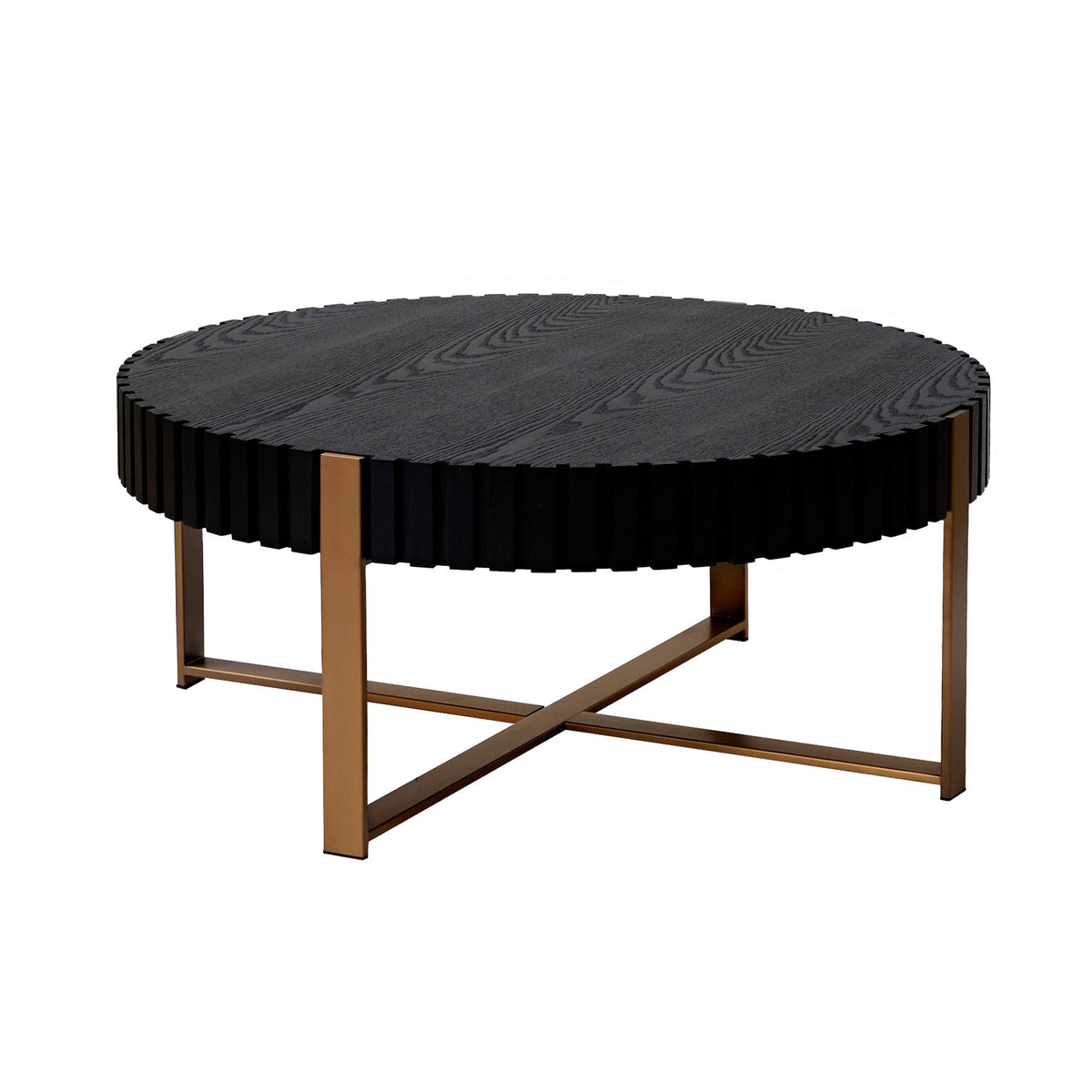 Round Drum Coffee Table 31.5 Inch Modern Living Room