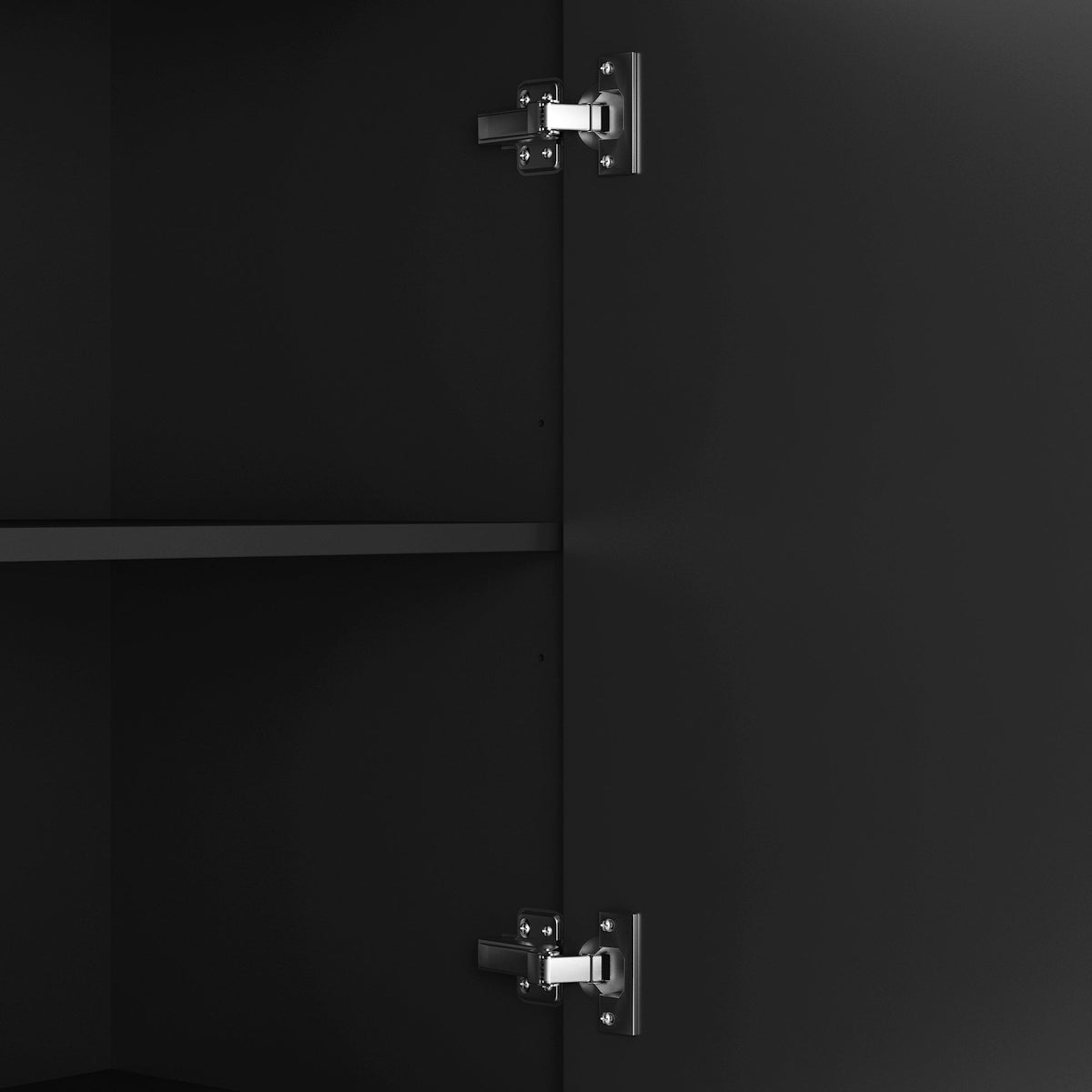 Black Sideboard Buffet with Doors and Drawers for Storage