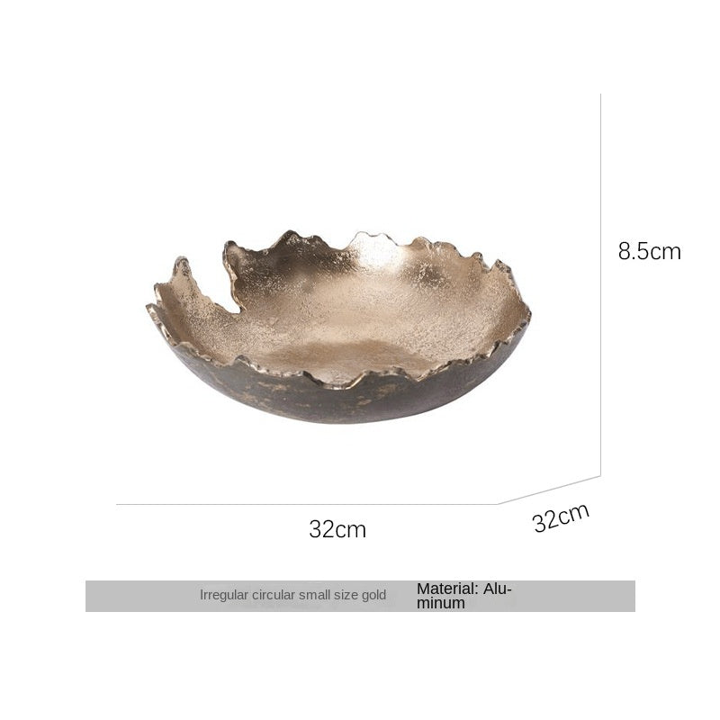 Oval Decorative Tray – Sculptural Gold Bronze Decor