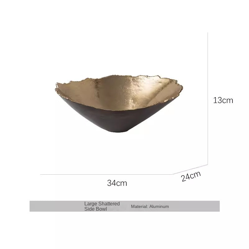 Oval Decorative Tray – Sculptural Gold Bronze Decor