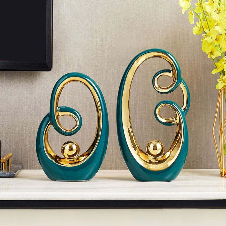 Modern Teal Sculpture for Elevated Living Room Decor