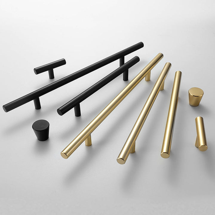 Cabinet Handles - Modern Matte Black & Brushed Gold
