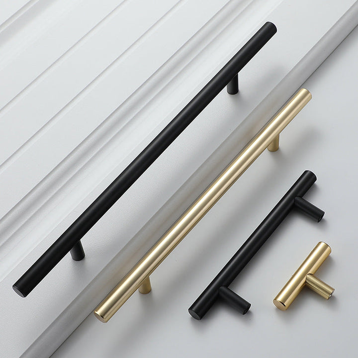 Cabinet Handles - Modern Matte Black & Brushed Gold