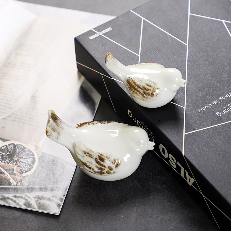 Nordic Ceramic Bird Decor for Elegant Shelves & Desks