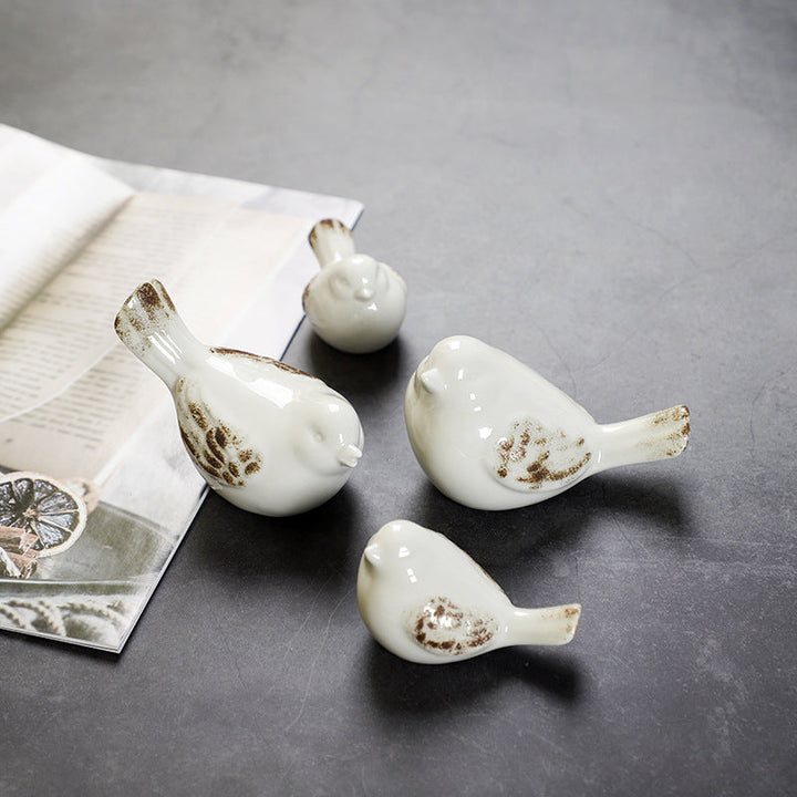 Nordic Ceramic Bird Decor for Elegant Shelves & Desks
