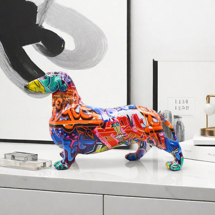 Dachshund Ornament – Colorful Pop-Art Home Decoration