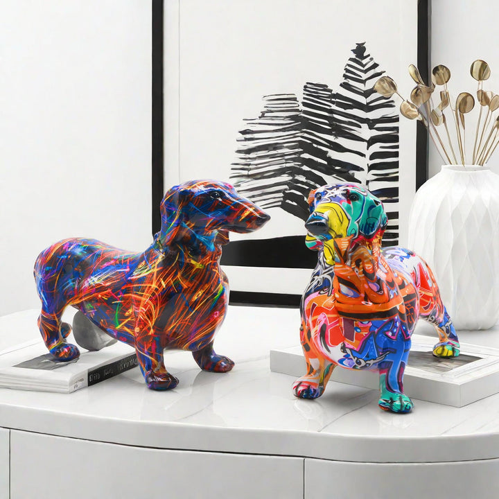 Dachshund Ornament – Colorful Pop-Art Home Decoration