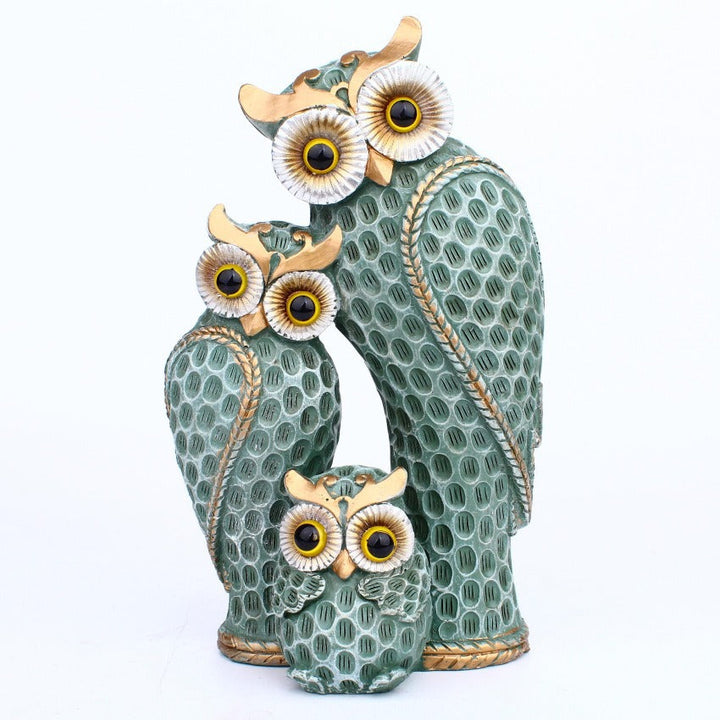 Owl Family Figurine Set for Distinctive Home Decor