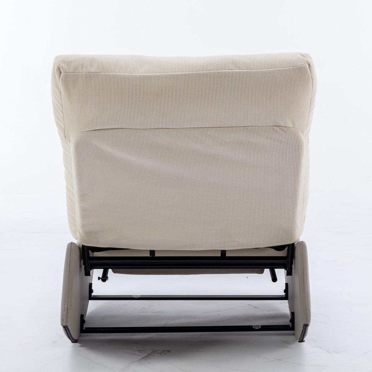 Modern Rocking Recliner Chair with Footrest, Gray Corduroy