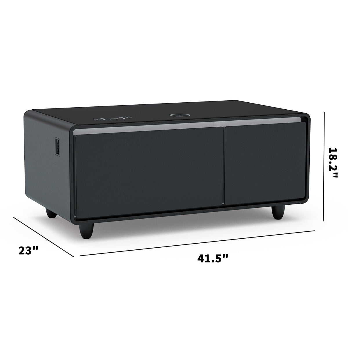 Smart Coffee Table with Built-in Fridge and Charger