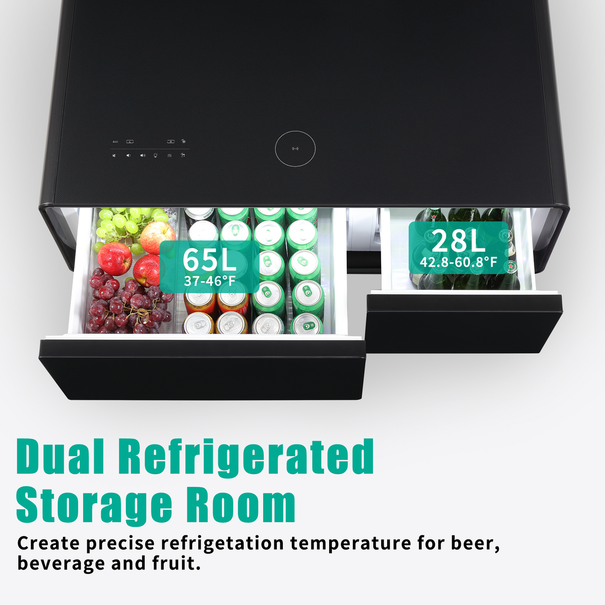 Smart Coffee Table with Built-in Fridge and Charger