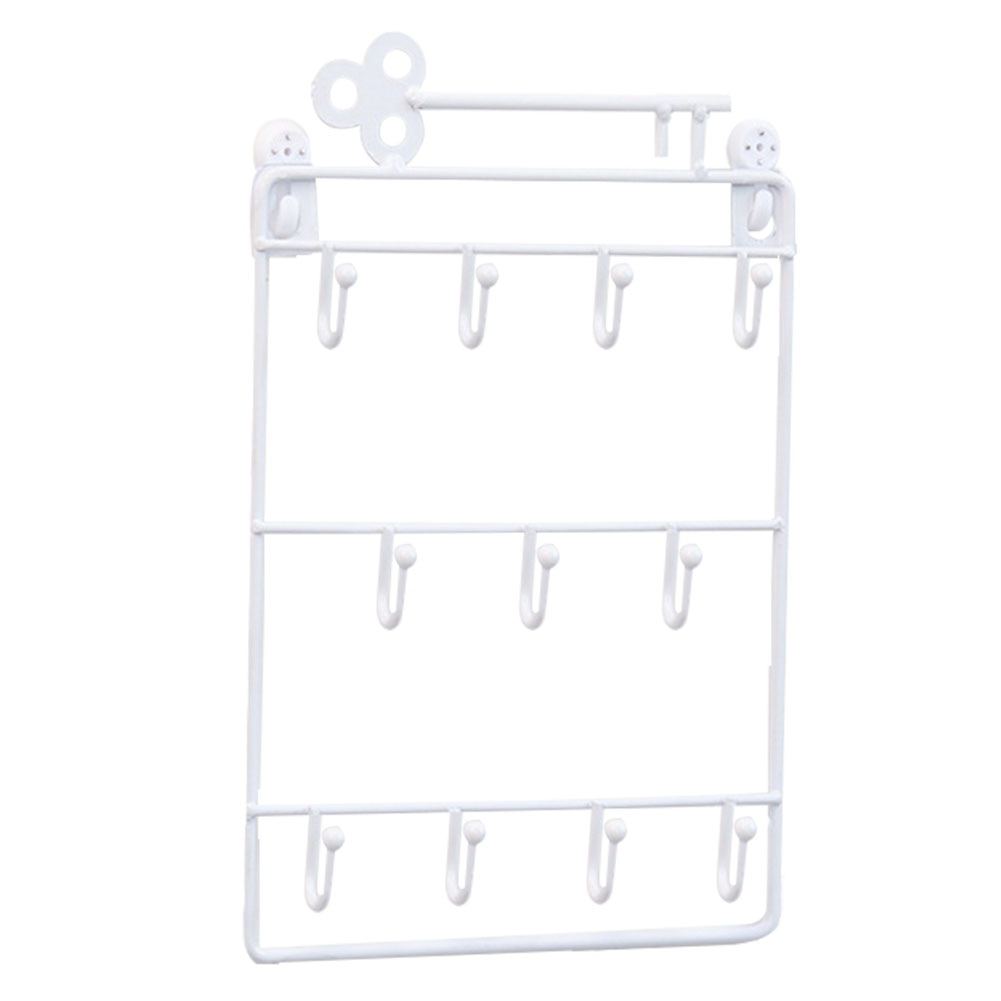 Wall Key Holder Rack with 11 Hooks for Entryway Storage