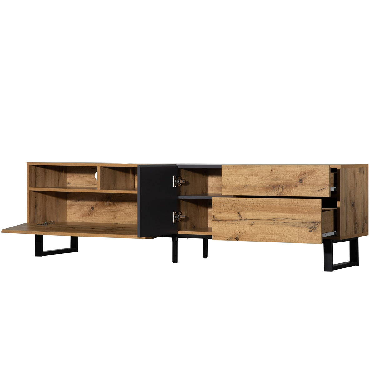 Modern TV Stand for 80-Inch TVs with Double Storage