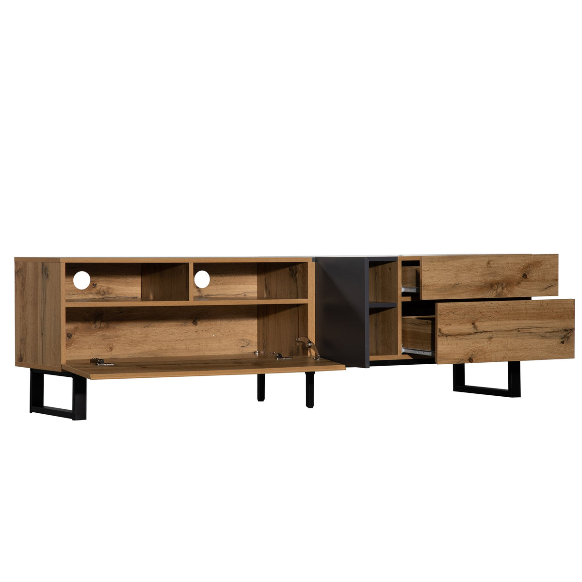 Modern TV Stand for 80-Inch TVs with Double Storage
