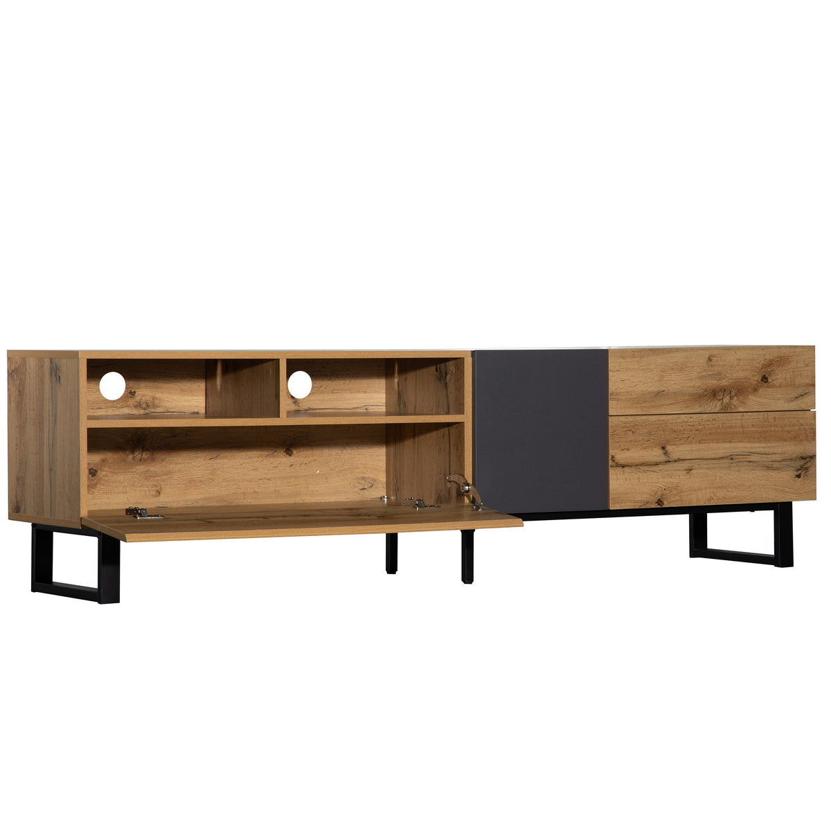 Modern TV Stand for 80-Inch TVs with Double Storage