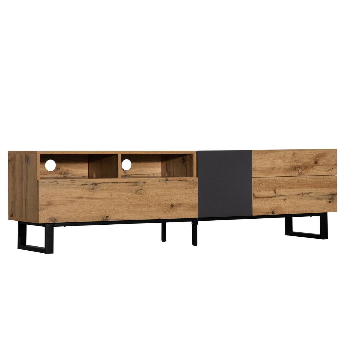 Modern TV Stand for 80-Inch TVs with Double Storage