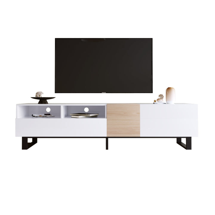 Modern TV Stand for 80 Inch TV with Hidden Storage