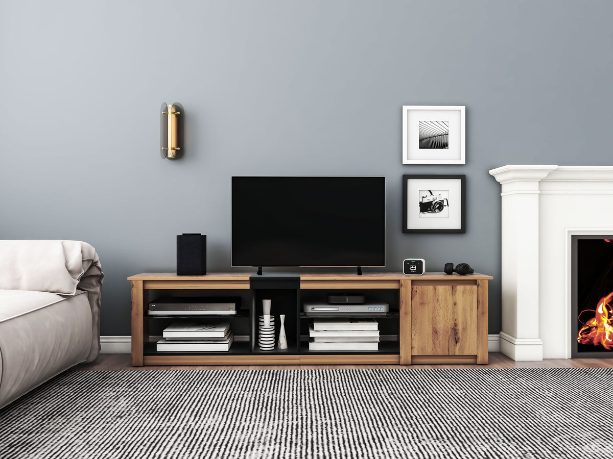 Modern TV Stand for TVs Under 80 Inches with LED Lights