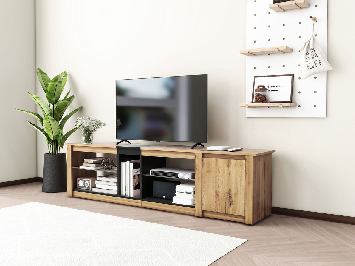 Modern TV Stand for TVs Under 80 Inches with LED Lights