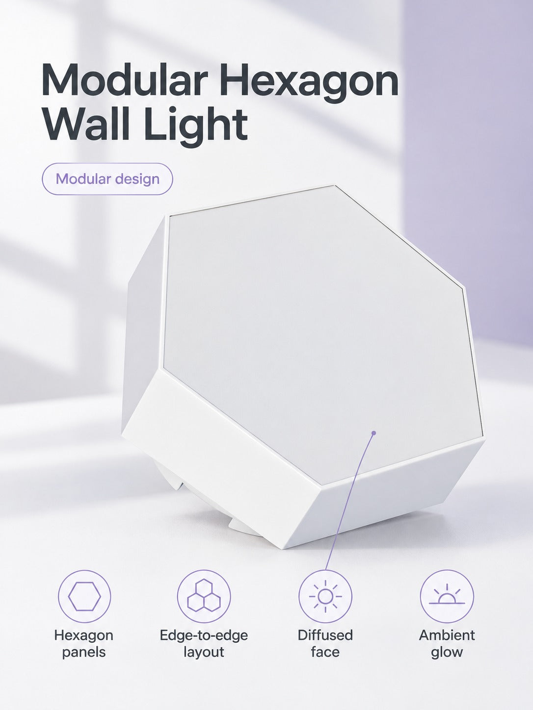 Modular Hexagon LED Wall Light: Touch RGB Mood Glow