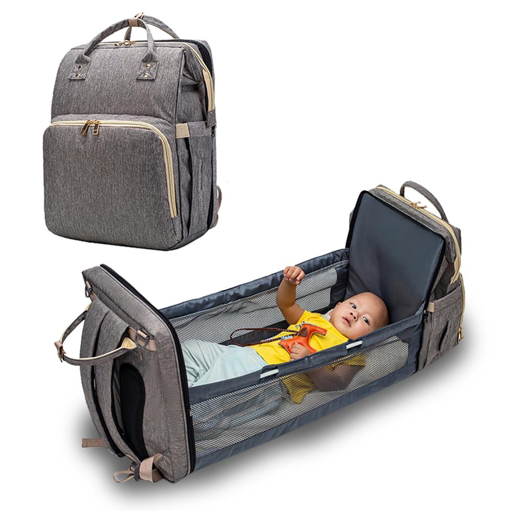 Convertible Baby Diaper Backpack for Hands-Free Travel