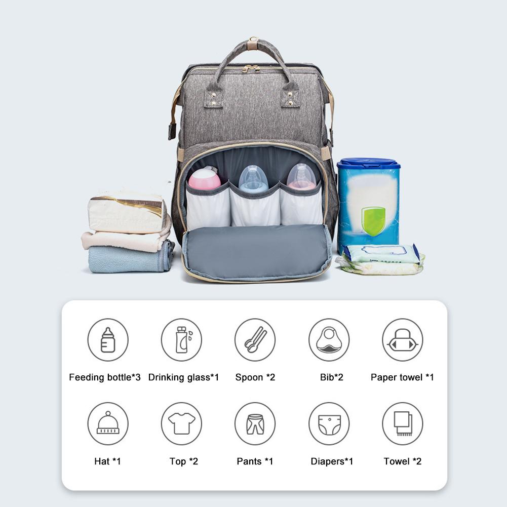 Convertible Baby Diaper Backpack for Hands-Free Travel