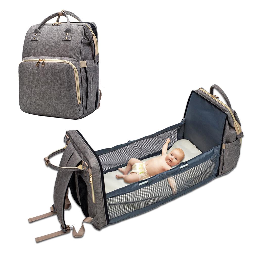 Convertible Baby Diaper Backpack for Hands-Free Travel