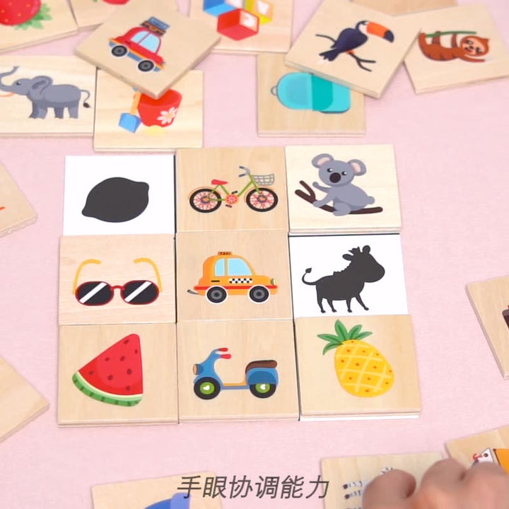 Wooden Shadow Matching Puzzle for Preschool Learning