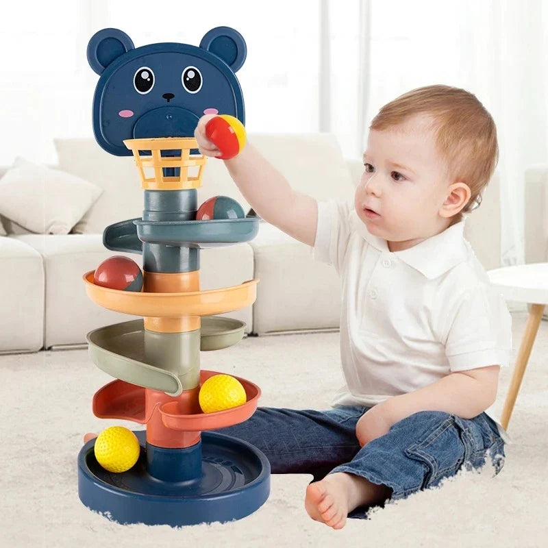 Montessori Rolling Ball Tower for Screen-Free Play