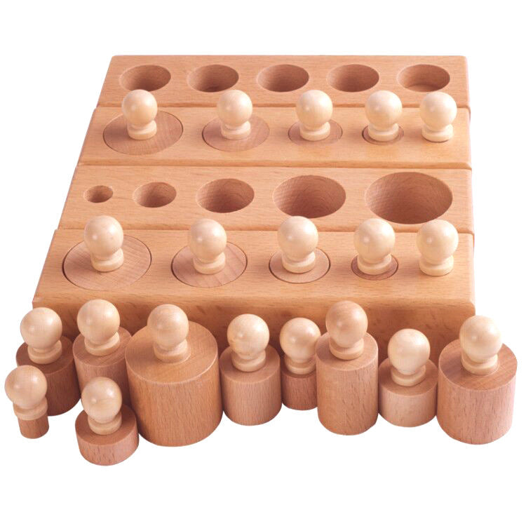 Montessori Wooden Cylinder Puzzle for Fine Motor Skills