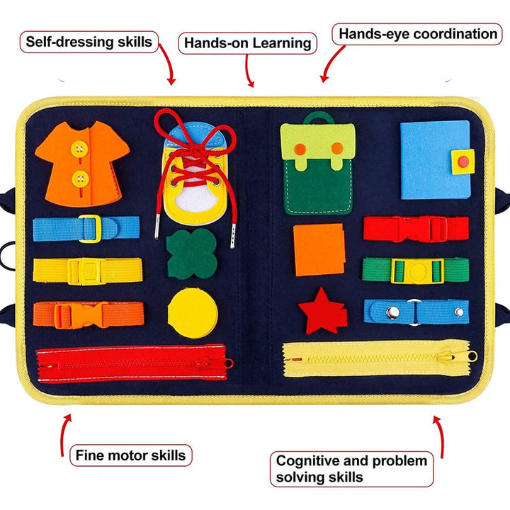 Montessori Busy Board for Hands-On Dressing Skills