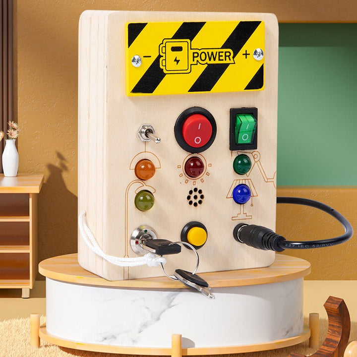 Montessori Busy Board With Lights for Toddlers 2-4
