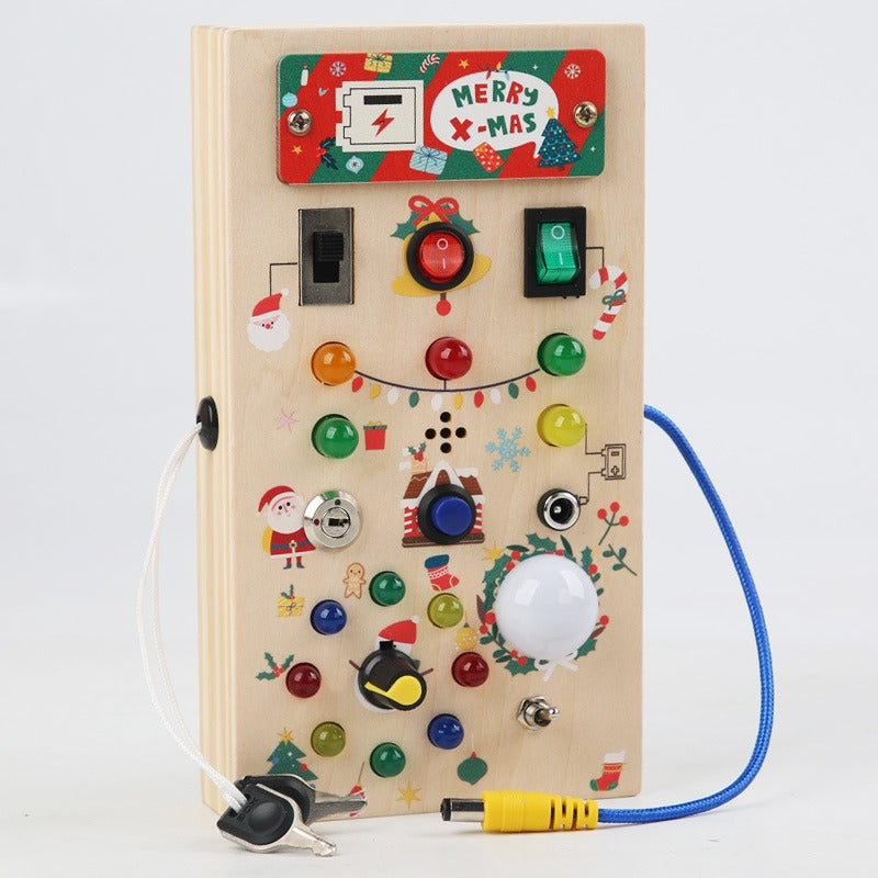 Montessori Busy Board With Lights for Toddlers 2-4