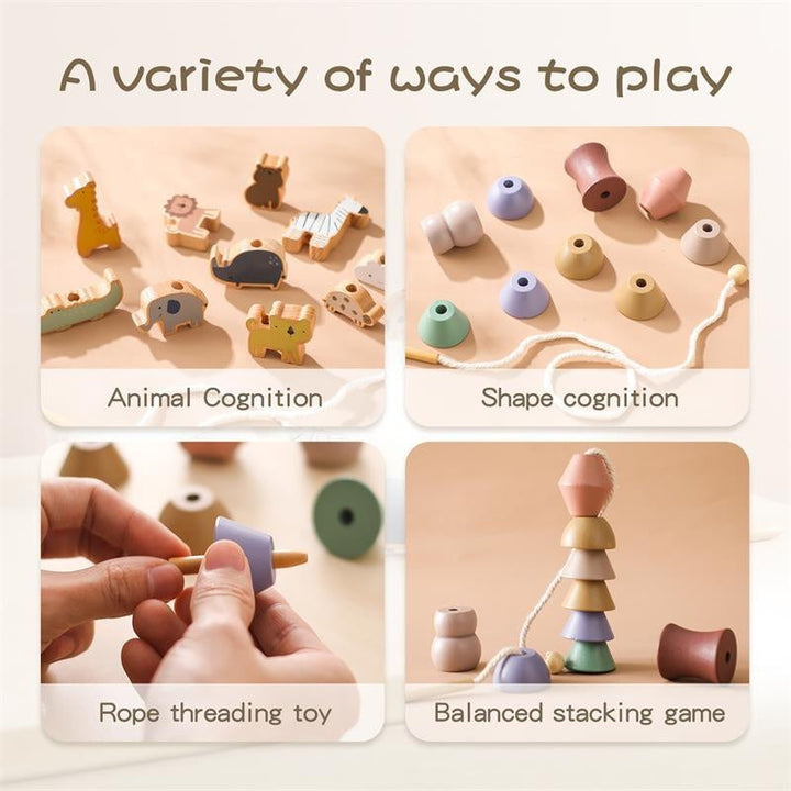 Montessori Lacing Beads Toy for Toddler Fine Motor