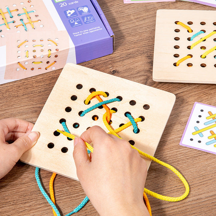 Montessori Pattern Lacing Game for Fine Motor Skills