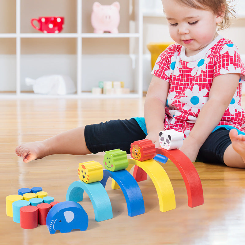 Montessori Wooden Balance Blocks for Fine Motor Play
