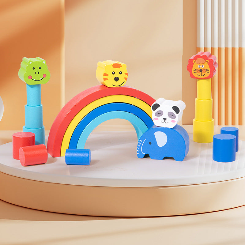 Montessori Wooden Balance Blocks for Fine Motor Play