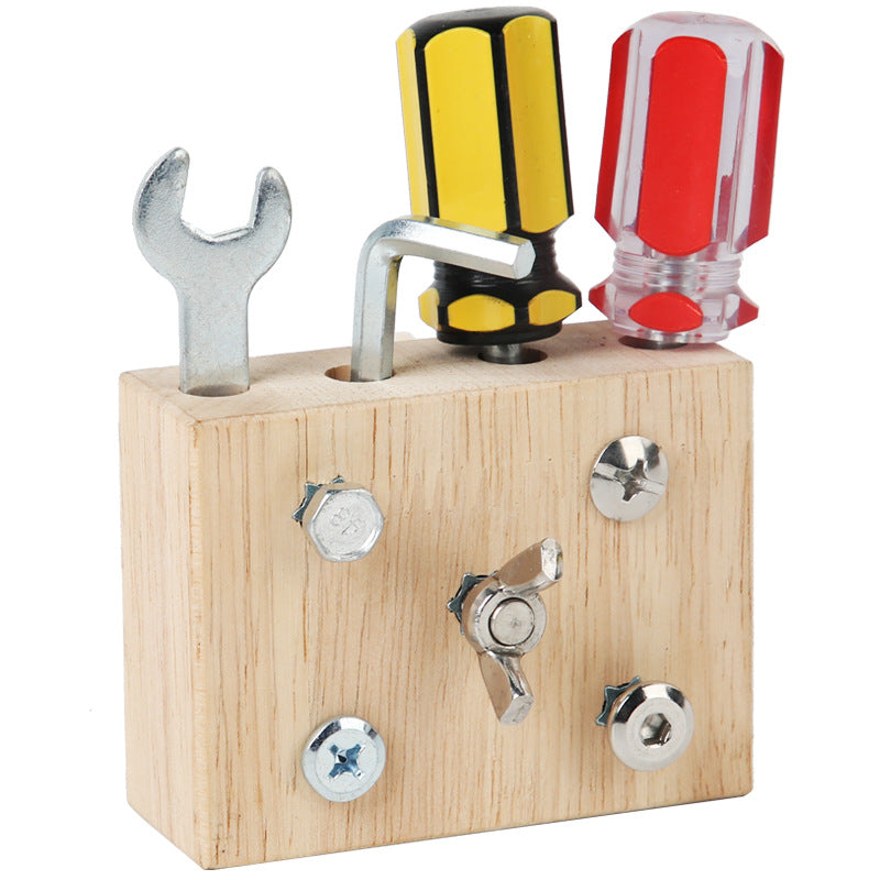 Wooden Busy Board Cube for Hands-On Fine-Motor Learning