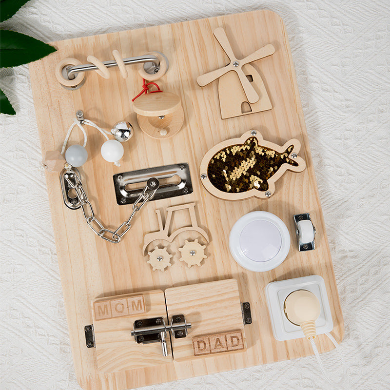 Montessori Busy Board for Fine Motor Skills & Play
