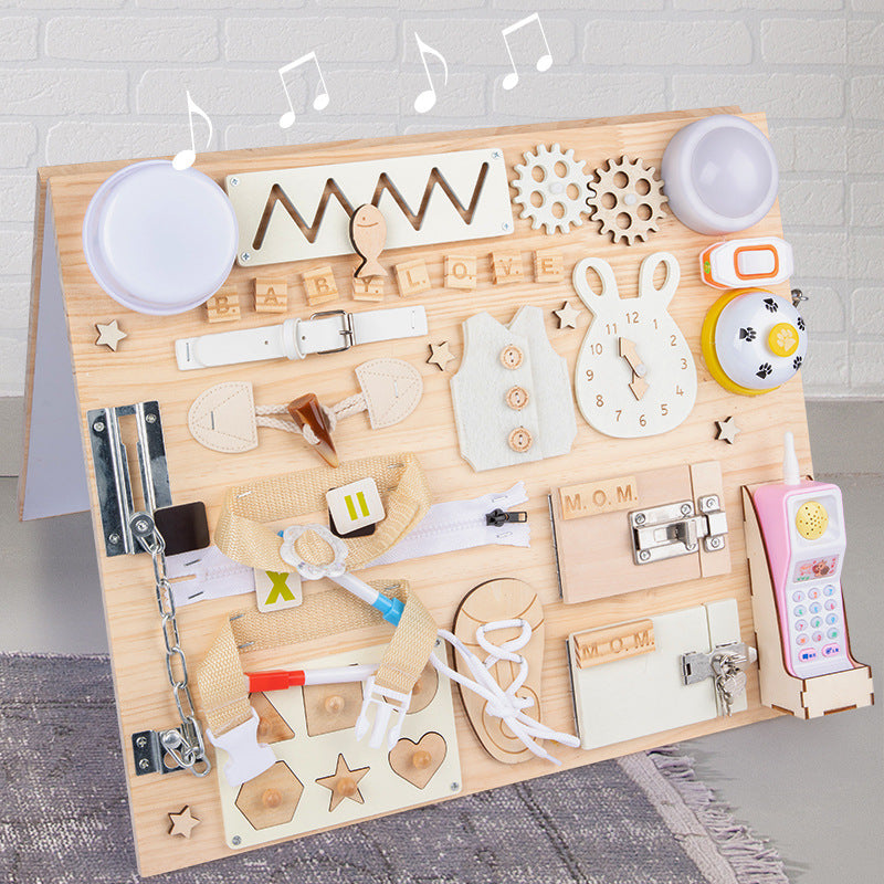 Montessori Busy Board for Fine Motor Skills & Play