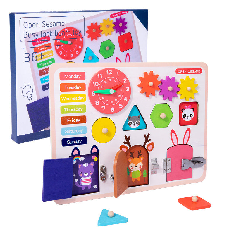 Montessori Busy Board for Fine Motor Skills & Play