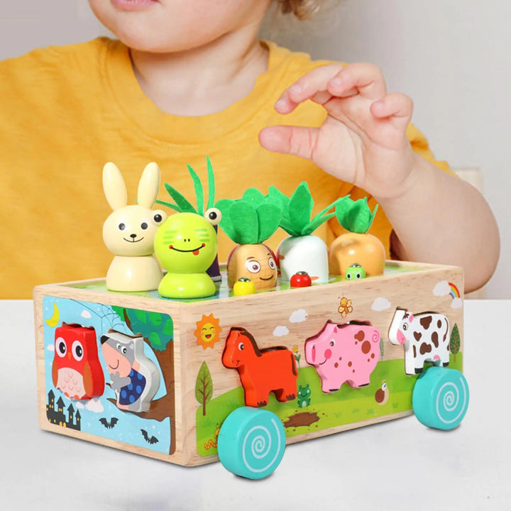Montessori Wooden Toy Carrot Harvest Game for Preschool