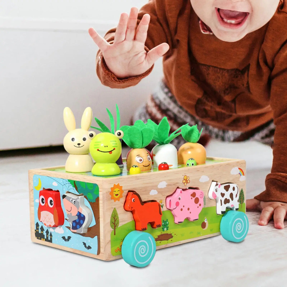 Montessori Wooden Toy Carrot Harvest Game for Preschool