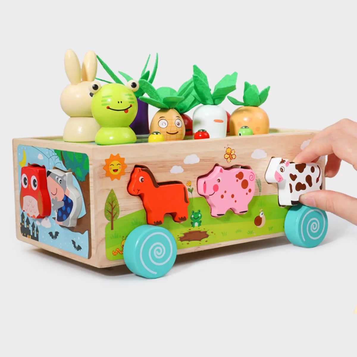 Montessori Wooden Toy Carrot Harvest Game for Preschool