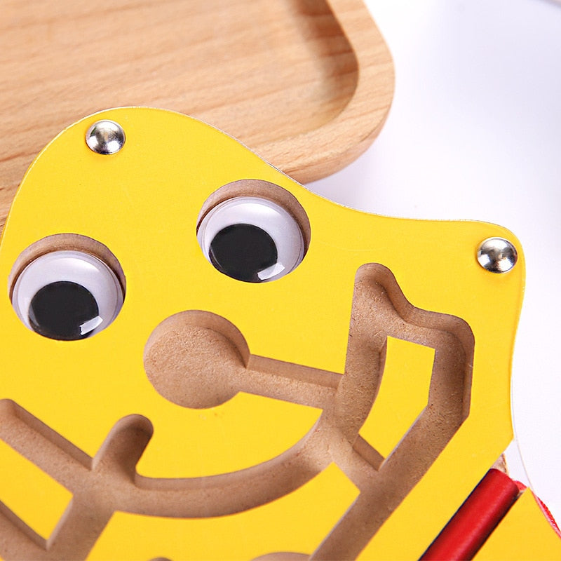 Wooden Magnetic Maze Toy for Fine Motor Skill Play
