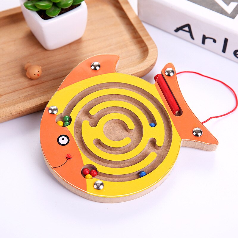 Wooden Magnetic Maze Toy for Fine Motor Skill Play