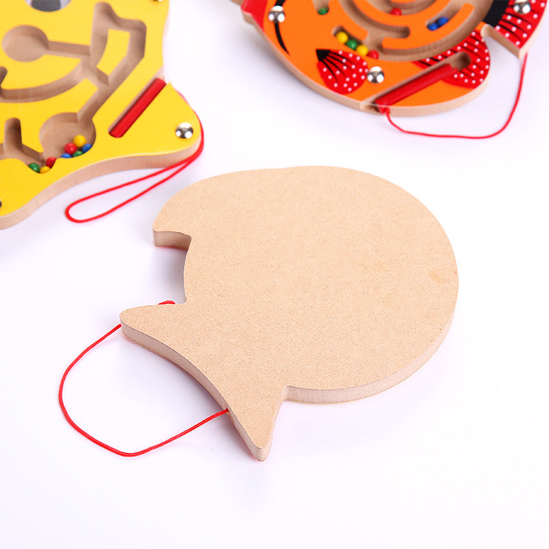 Wooden Magnetic Maze Toy for Fine Motor Skill Play