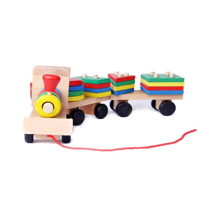 Montessori Wooden Train for Shape Learning and Play