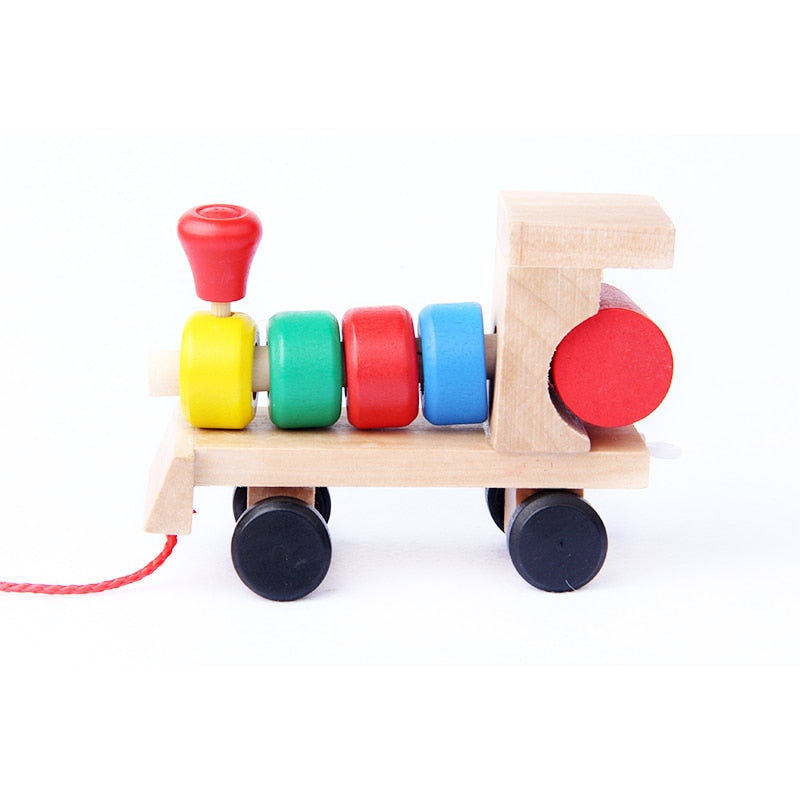 Montessori Wooden Train for Shape Learning and Play